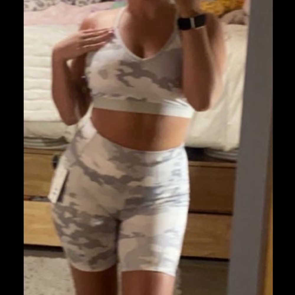 Camo Sports Bra and Shorts Set